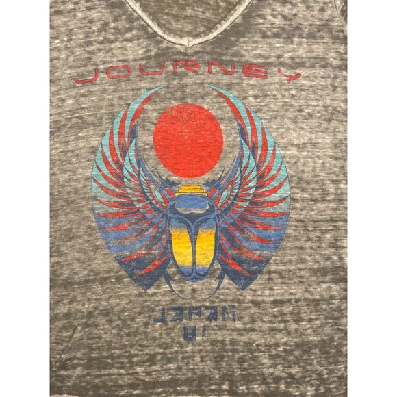 Journey Lucky Brand T-Shirt Tee Cold Shoulder Cutouts Gray Relaxed Size S - Picture 8 of 10